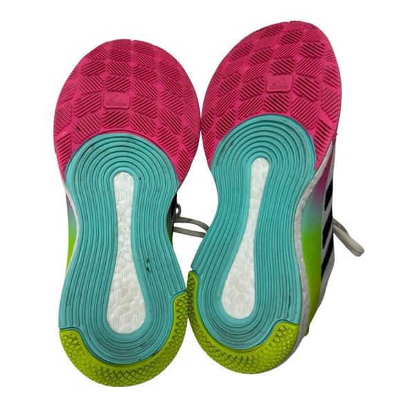 Adidas Crazyflight Women’s Volleyball Shoes Size 6 White Neon Pink Green Boost - Picture 7 of 10